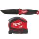 Milwaukee 5 in. Hardline AUS-8 Steel Fixed Blade Knife w/ 25 ft. Compact Auto Lock Tape Measure (2-Piece)