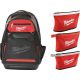 Milwaukee 10 in. Jobsite Backpack w/ 12 in. Zipper Tool Bag in Multi-Color (3-Pack)