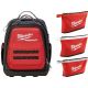 Milwaukee 15 in. PACKOUT Backpack w/ 3-Pack Zipper Tool Bags