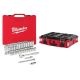 Milwaukee 3/8-in Drive SAE/Metric Ratchet and Socket Mechanics Tool Set w/ PACKOUT 22-in Tool Box (56-Piece)