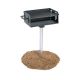  Charcoal Commercial Park Grill with Post in Black