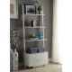 Convenience Concepts 69inch White Wood 4-shelf Ladder Bookcase w/ Open Back