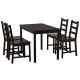 HOMCOM Brown 5-Pieces Wood Outdoor Dining Set w/ 4-Chairs