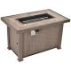 Outsunny 25.75inch W x 24.5inch H x 41.75inch L Rectangle Steel Propane Fire Pit Table w/ Beautiful Tabletop and Wicker Design