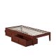 Atlantic Furniture Colorado Twin Bed w/ USB Turbo Charger and 2-Drawers in Walnut