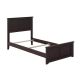 AFI Madison Twin Traditional Bed with Matching Foot Board in Espresso
