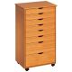 Adeptus Pine 6 Plus 2 Drawer Wide Roll Cart