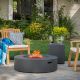 Aidan 39inch x 11.5inch Circular Outdoor Gas Fire Pit Table w/ Tank Holder
