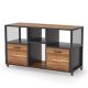 Atencio Brown 2-Drawer Wood File Cabinets, Rustic Mobile Lateral Filing Cabinet for Letter/A4 Size, Printer Stand