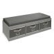 Badger Basket - Kid's Gray Cushion and Three Bin Bench