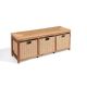 Badger Basket Brown Kid's Storage Bench with Woven Top and Baskets