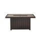 Hampton Bay Belize 51inch W x 25inch H Rectangle Aluminum Liquid Propane Fire Pit in Dark Brown