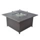 Legacy Heating 44in Square Fire Table w/ Glass Wind Guard, Cover and Table Lid in Bronze Finish