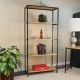 Carolina Cottage 72-inch Natural/Black Metal 5-shelf Etagere Bookcase w/ Open Back