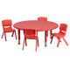 Carnegy Avenue Red 5-Piece Table and Chair (Set) - CGA-YU-9253-RE-HD