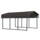 Arrow 10-ft W x 15-ft D Charcoal Galvanized Steel Carport , Car Canopy and Shelter