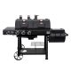Char-Griller Texas Trio 3-Burner Dual Fuel Grill with Smoker in Black