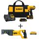 DEWALT 20-Volt MAX Li-Ion Cordless 1/2 inch Drill/Driver Kit w/ Bare 20-V Cordless Reciprocating Saw & 20-V Li-Ion 4 Ah Battery
