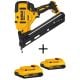 DEWALT 20-Volt MAX XR Lithium-Ion Cordless 15-GaugeAngled Finish Nailer(Tool-Only) with Bonus Battery Pack 2.0Ah (2-Pack)