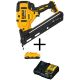 DEWALT 20-Volt MAX XR 15-Gauge Lithium-Ion Cordless Angled Finish Nailer (Tool-Only) with Bonus 3 Ah Battery Pack and Charger