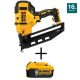 DEWALT 20-Volt MAX XR Lithium-Ion 16-Gauge Cordless Angled Nailer (Tool-Only) w/ 20-Volt Li-Ion 5.0 Ah Battery Pack