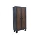 DURAMAX 36 in. Industrial Black Metal w/ Wood Free Standing Cabinet w/ Wheels