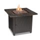Endless Summer 30inch W Bronze Finish Steel Base Faux Slate Mantel LP Gas Fire Pit w/ Electronic Igition and Lava Rocks