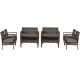Gymax 8-Pieces Rattan Wicker Patio Garden Furniture Set Black Rattan with Gray Cushion