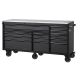 Husky Heavy-Duty 72 in. W 15-Drawer, Deep Tool Chest Mobile Workbench in Matte Black with Stainless Steel Top and Dual Locks