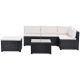Jarred Wicker PE Rattan Outdoor Sectional Sofa Set with Beige Cushions and Coffee Table (Set of 6)