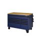 Husky Professional 52 in. 9-Drawer Mobile Workbench with Adjustable-Height Solid Wood Top in Matte Blue