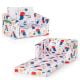 Costway 2-in-1 Convertible White Farbic Kids Sofa to Lounger Flip-Out Chair with Storage Pocket