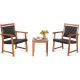 Costway 3-pc Rattan Patio Wood Outdoor Bistro Outdoor Dining Set