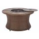 Home Decorators Collection Port Elizabeth 23.5inch Grouted Porcelain Fire Pit in Brown w/ Alum Rim