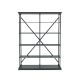 Furniture of America Blue River 58-inch W x 84.25-inch H Antique Blue and Black 5-Shelf Standard Bookcase