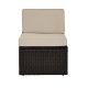 Crosley Palm Harbor Wicker Armless Middle Outdoor Sectional Chair In Brown w/ Sand Cushions