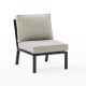 CROSLEY FURNITURE Clark Matte Black Metal Center Sectional Chair with Taupe Cushions