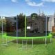 Nestfair 16 ft. Green Round Outdoor Trampoline with Enclosure