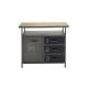 Litton Lane Gray Industrial Metal and Wood Utility Cabinet