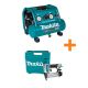 Makita 1 Gal. Quiet Series 0.5 HP Compact Oil-Free Electric Air Compressor w/ Bonus Pneumatic 2-in 18-Gauge Brad Nailer