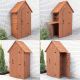 Leisure Season 45-inch W x 28-inch D x 83-inch H Medium Brown Cypress Multi-Compartment Shed w/ Drop Table