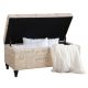 Noble House - Parisian Beige French Script Linen Storage Bench