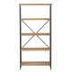 Noble House Winsten 22.00inch Antique Brown Wood 4-Shelf Accent Bookcase