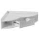 Basicwise White Corner Desk 33-in. W Heart-Shaped Wall Mounted Office Table with Drawer and 2-Shelves Computer Writing Desk