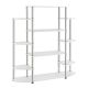 Convenience Concepts 52.5 in. White Metal 10-shelf Etagere Bookcase w/ Open Back