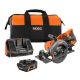 RIDGID 18V Brushless Cordless 7-1/4 in. Rear Handle Circular Saw Kit with 8.0 Ah MAX Output Battery, 18V Charger and Bag
