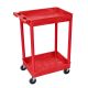 H Wilson 18 inch x 24 inch 3-Tub Shelf Utility Cart, Red