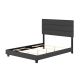 Rest Rite - Vivian Black Linen Queen Upholstered Platform Bed Frame