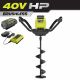 RYOBI 40-Volt HP Ice Auger w/ 8 in. Bit and 4.0 Ah Battery and Charger