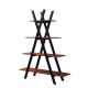 Convenience Concepts 59inch Cherry/Black Wood 4-shelf Ladder Bookcase w/ Open Back